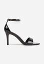 Czarne Lekkie Sandały VICES na Szpilce Zapinane na Sprzączkę Hekis