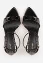 Czarne Lekkie Sandały VICES na Szpilce Zapinane na Sprzączkę Hekis