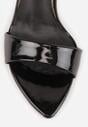 Czarne Lekkie Sandały VICES na Szpilce Zapinane na Sprzączkę Hekis