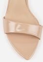 Ciemnobeżowe Lekkie Sandały VICES na Szpilce Zapinane na Sprzączkę Hekis