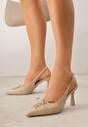 Pantofi stiletto Azimuna Bej închis