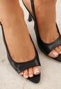Czarne Sandały Slingback VICES na Szpilce z Odkrytym Noskiem Blooma