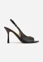 Czarne Sandały Slingback VICES na Szpilce z Odkrytym Noskiem Blooma
