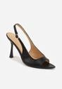 Czarne Sandały Slingback VICES na Szpilce z Odkrytym Noskiem Blooma