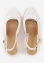 Białe Sandały Slingback VICES na Szpilce z Odkrytym Noskiem Blooma