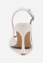 Białe Sandały Slingback VICES na Szpilce z Odkrytym Noskiem Blooma