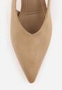 Ciemnobeżowe Czółenka VICES Typu Slingback na Geometrycznej Szpilce Aziressa