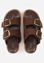 Brązowe Klapki VICES Ozdobione Dużymi Klamrami Jenniviane