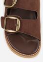 Brązowe Klapki VICES Ozdobione Dużymi Klamrami Jenniviane