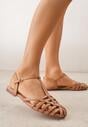 Brązowe Sandały VICES Ozdobione Cienkimi Paskami Calodora