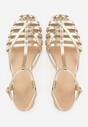 Złote Sandały VICES Ozdobione Cienkimi Paskami Calodora