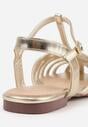 Złote Sandały VICES Ozdobione Cienkimi Paskami Calodora