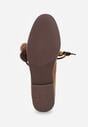 Ciemnobeżowe Mokasyny VICES ze Skórzaną Wkładką i Pomponami Loraerin