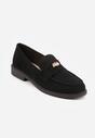 Czarne Mokasyny VICES ze Skórzaną Wkładką i Metaliczną Ozdobą Sereisana
