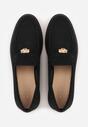 Czarne Mokasyny VICES ze Skórzaną Wkładką i Metaliczną Ozdobą Sereisana