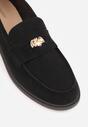 Czarne Mokasyny VICES ze Skórzaną Wkładką i Metaliczną Ozdobą Sereisana