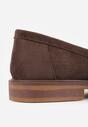 Ciemnobrązowe Mokasyny VICES ze Skórzaną Wkładką i Metaliczną Ozdobą Sereisana