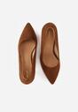 Brązowe Casualowe Czółenka na Słupku Vices z Wkładką ze Skóry Naturalnej Maidra