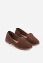 Brązowe Balerinki Typu Mokasyny Ravinda