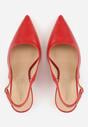 Czerwone Szpilki VICES Slingback z Wkładką ze Skóry Naturalnej  Zoretta