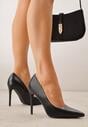 Czarne Gładkie Szpilki VICES w Klasycznym Stylu Temilis