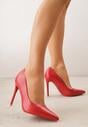 Czerwone Gładkie Szpilki VICES w Klasycznym Stylu Temilis