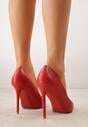 Czerwone Gładkie Szpilki VICES w Klasycznym Stylu Temilis