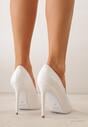 Białe Gładkie Szpilki VICES w Klasycznym Stylu Temilis