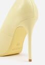 Żółte Gładkie Szpilki VICES w Klasycznym Stylu Temilis
