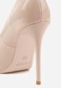 Beżowe Lakierowane Szpilki VICES o Klasycznym Fasonie Corsinia