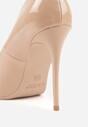 Ciemnobeżowe Lakierowane Szpilki VICES o Klasycznym Fasonie Corsinia
