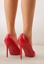 Czerwone Lakierowane Szpilki VICES o Klasycznym Fasonie Corsinia