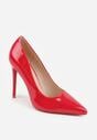 Czerwone Lakierowane Szpilki VICES o Klasycznym Fasonie Corsinia