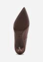 Brązowe Lakierowane Szpilki VICES o Klasycznym Fasonie Corsinia
