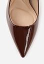 Brązowe Lakierowane Szpilki VICES o Klasycznym Fasonie Corsinia