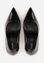 Czarne Lakierowane Szpilki VICES na Ozdobnym Obcasie Zafriah