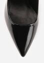 Czarne Lakierowane Szpilki VICES na Ozdobnym Obcasie Zafriah