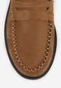 Jasnobrązowe Mokasyny VICES z Wkładką ze Skóry Naturalnej i Przeszyciami Astanie