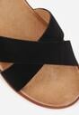 Czarne Płaskie Sandały VICES z Cholewką ze Skrzyżowanymi Paskami Emelika