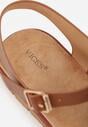 Brązowe Płaskie Sandały VICES z Cholewką ze Skrzyżowanymi Paskami Emelika