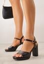 Czarne Sandały VICES na Słupku z Grubą Podeszwą i Skórzaną Wkładką Aziluna