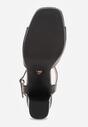 Czarne Sandały VICES na Słupku z Grubą Podeszwą i Skórzaną Wkładką Aziluna
