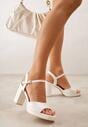 Białe Sandały VICES na Słupku z Grubą Podeszwą i Skórzaną Wkładką Aziluna