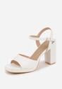 Białe Sandały VICES na Słupku z Grubą Podeszwą i Skórzaną Wkładką Aziluna