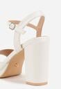Białe Sandały VICES na Słupku z Grubą Podeszwą i Skórzaną Wkładką Aziluna
