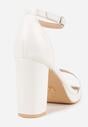Białe Sandały VICES na Słupkowym Obcasie ze Skórzaną Wkładką Azimera