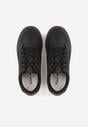 Czarne Sneakersy na Tłoczonej Platformie Zeaninia