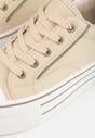 Beżowe Trampki o Klasycznym Fasonie na Platformie Opheme