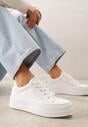Białe Trampki o Klasycznym Fasonie na Platformie Opheme