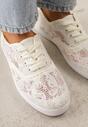 Beżowe Koronkowe Tenisówki Taralita